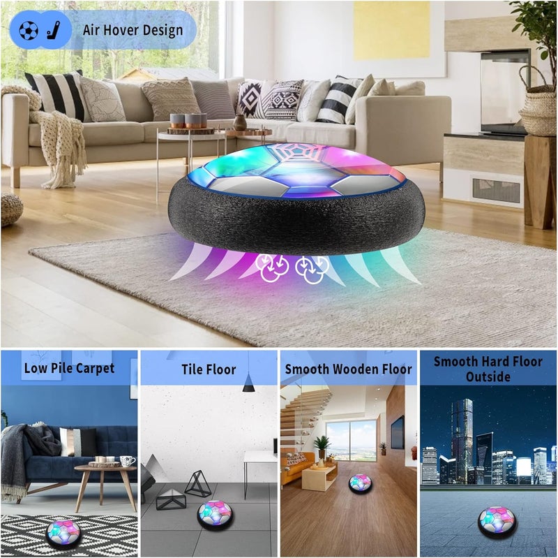 Ancesfun 3-in-1 Hover Hockey Soccer Ball Set, Rechargeable Air Soccer and Floating Battery Hockey Kids Toys with LED Lights and Foam Bumper, 2 Goals for Boys and Girls Ages 4 5 6 7 8-12 for Indoor/Outdoor Game - Image 2